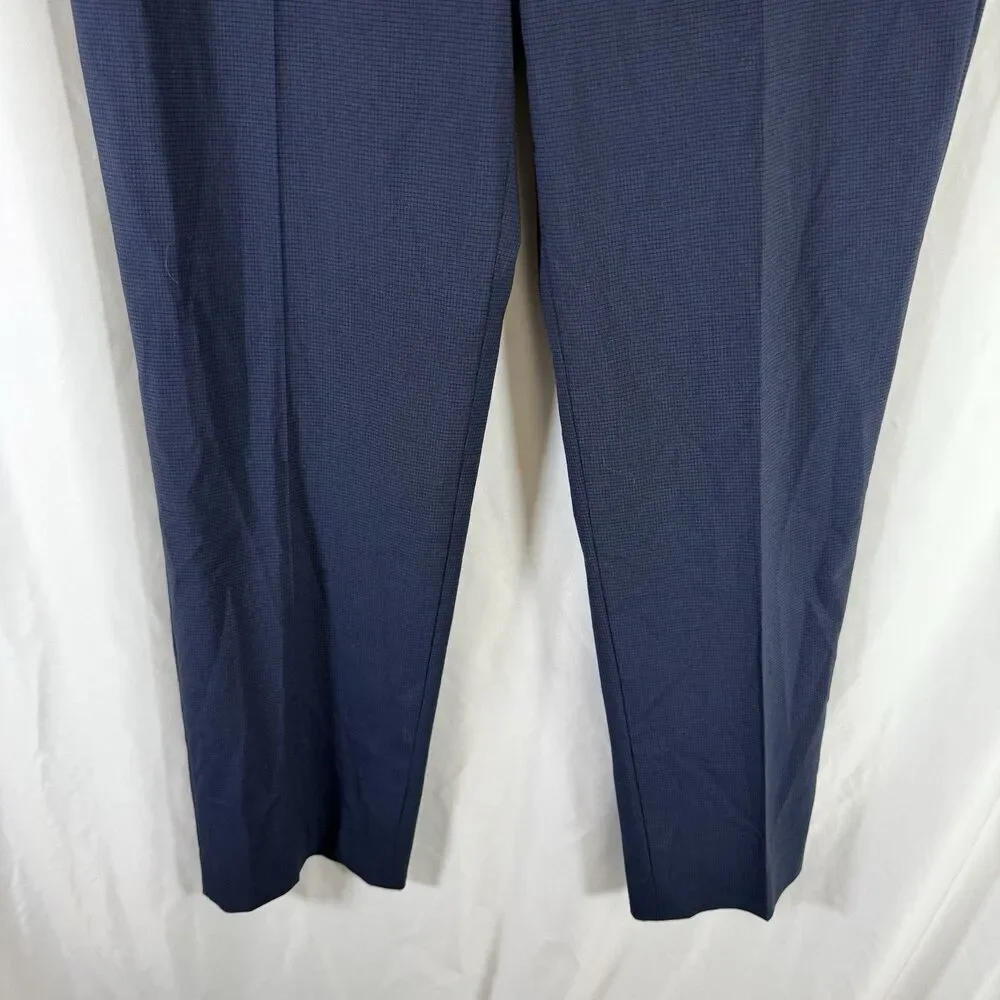 Banana Republic Standard Fit Pants Men's 34x32 Blue Plaid Flat Front Office